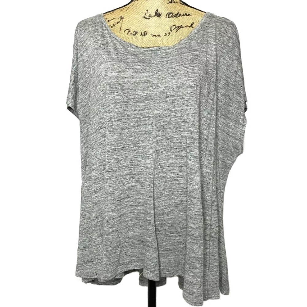 Eileen Fisher Heathered Gray Linen T Shirt